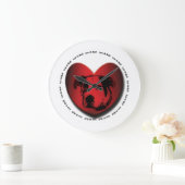 A-BullLove-A-Bull Americanのブルドッグピットブルハート ラージ壁時計 (ホーム)