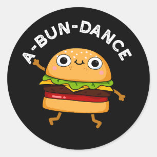A-bun-dance踊りおもしろいバーガープンダークBG ラウンドシール