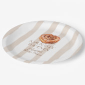A Bun in the Oven Cinnamon Roll Theme Baby Shower ペーパープレート (アングル)