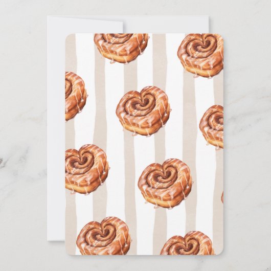 A Bun in the Oven Cinnamon Roll Theme Baby Shower 招待状 (裏面)