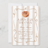 A Bun in the Oven Cinnamon Roll Theme Baby Shower 招待状 (正面)