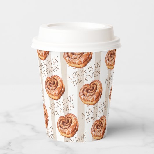 A Bun in the Oven Cinnamon Roll Theme Baby Shower 紙コップ (正面)