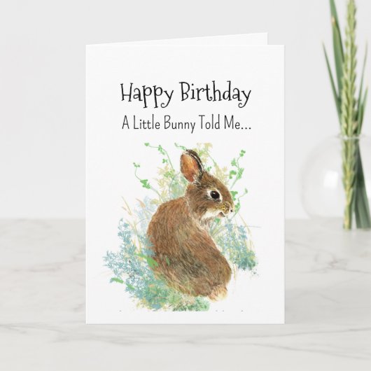 A Bunny Rabbit Personality Birthday Fun Animal カード (正面)