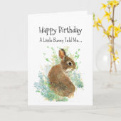 A Bunny Rabbit Personality Birthday Fun Animal カード (黄色い花)
