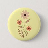 a button with a painting in the shape of a cosmos 缶バッジ (正面)