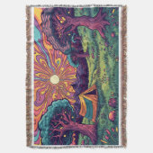 A camping design throw blanket スローブランケット (正面縦)