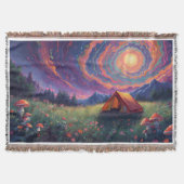 A camping scene throw blanket  スローブランケット (正面)