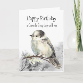 A Canada Gray Jay Personality Birthday Fun Bird カード