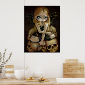 A Candle in the Dark gothic fairy skull Art Print ポスター (キッチン)