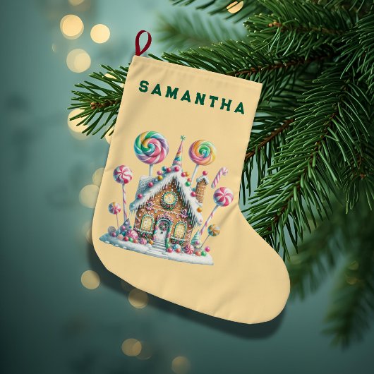  A Candyland Christmas Personalized Stocking ラージクリスマスストッキング