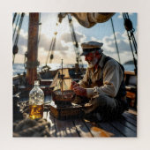 A Captain building a Ship in a Bottle ジグソーパズル (縦)