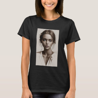 a captivate minimalist portrait of young woman  tシャツ