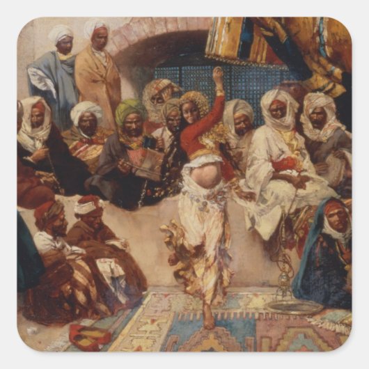 A Captured Audience, 1883 (キャンバス上の油) スクエアシール (正面)