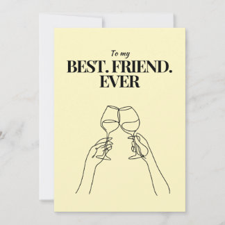 A card in soft yellow for best friends ever シーズンカード