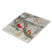 A Cardinal Couple Perched in the Snow タイル (側面)