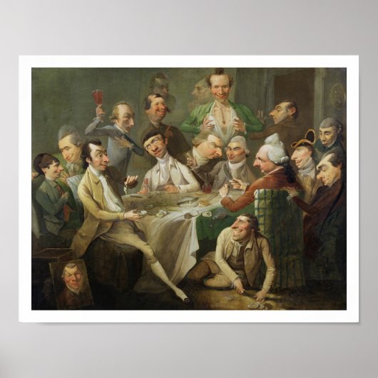 A Caricature Group、c.1776(キャンバス上の油) ポスター (正面)