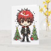 a cartoon christmas card カード (黄色い花)