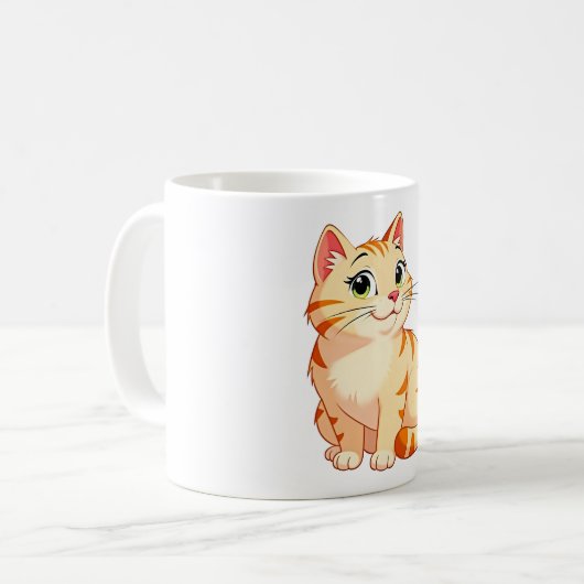 a cartoon orange tabby cat コーヒーマグカップ (正面左)