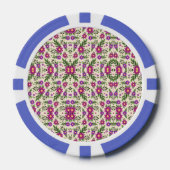 A casino chip features intricate floral patterns ポーカーチップ (正面)