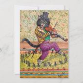 A Cat 遊's fidddle by Louis Wain サンキューカード (正面)