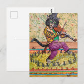 A Cat 遊's fidddle by Louis Wain ポストカード (正面/裏面)