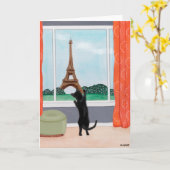 A Cat in Paris -ファインアートグリーティングカード カード (黄色い花)