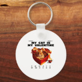 A Cat In The Box Therapy Happy Valentine Day Funny キーホルダー (正面)