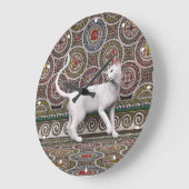 A cat on the mosaic large clock ラージ壁時計 (傾斜)