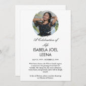 A Celebration Of Life Large Photo & Quote or Psalm 招待状 (正面/裏面)