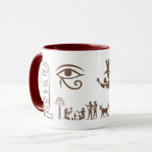 A ceramic mug with an ancient Egyptian design  マグカップ (正面左)