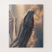 A charming fantasy dragon in a magical landscape ジグソーパズル (縦)