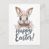 A charming painted Eastera cute bunny シーズンポストカード (正面)