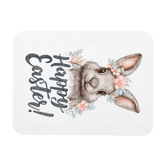 A charming painted Eastera cute bunny マグネット (横)
