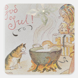 A charming Scandinavian winter scene  Tack Kort スクエアシール