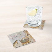 A charming Scandinavian winter scene  Tack Kort スクエアペーパーコースター (インサイチュ)