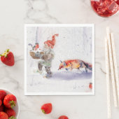 A charming Scandinavian winter scene  Tack Kort スタンダードランチョンナプキン (インサイチュ)