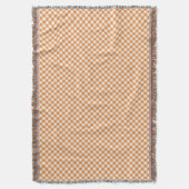 A checkered pattern throw blanket with orange  スローブランケット (正面縦)