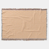 A checkered pattern throw blanket with orange  スローブランケット (正面)