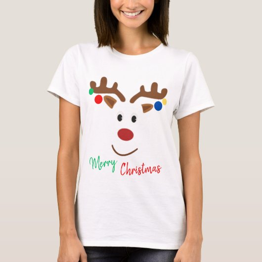 A cheerful Christmas reindeer Tシャツ (正面)