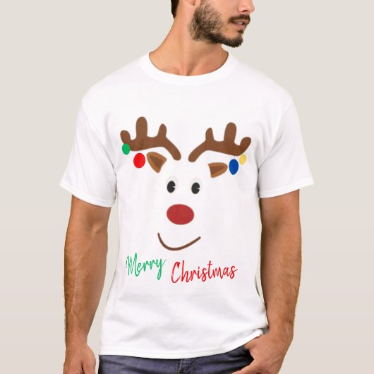A cheerful Christmas reindeer Tシャツ (正面)