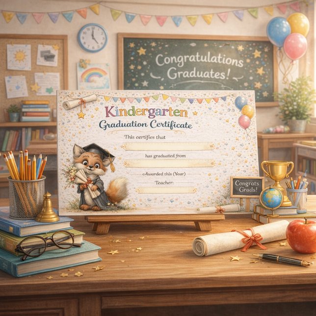 A Cheerful Fox Celebrating Graduation (クリエイターアップロード済み)