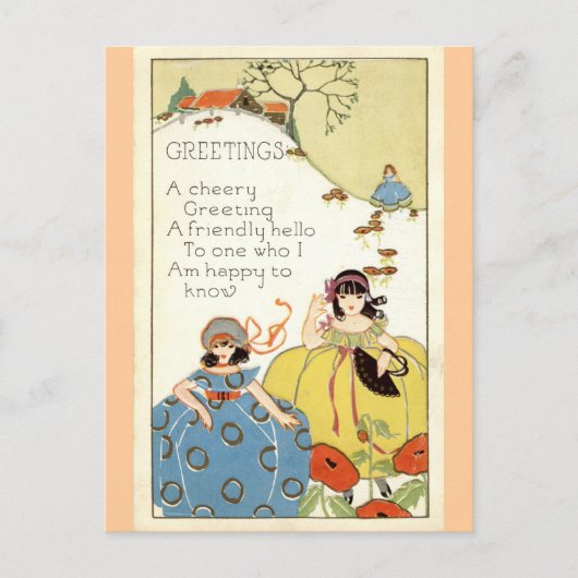 A Cheery Greeting Reproヴィンテージ1913 ポストカード (正面)