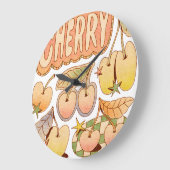 A Cherry / Cherry Illustrations ラージ壁時計 (傾斜)