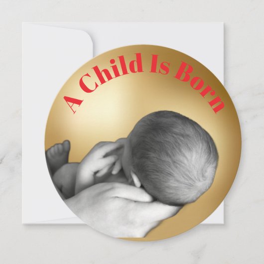 A Child Is Born Gold Holiday Card シーズンカード (正面)