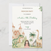 A children's party invitation with a princess 招待状 (正面)