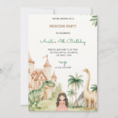 A children's party invitation with a princess 招待状 (正面)