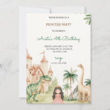 A children's party invitation with a princess