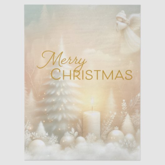 A Christmas Angel Fantasy Snowy Landscape 薄葉紙 (正面)