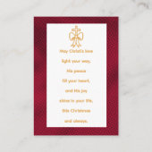 A Christmas Blessing Prayer Card プレイスカード (裏面)
