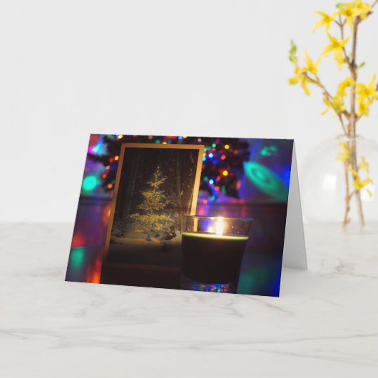 A Christmas Candle Setting. Christmas Card カード (黄色い花)